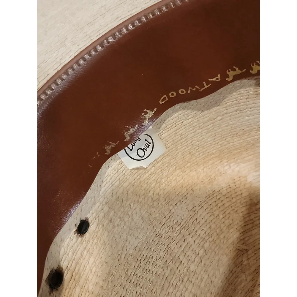 Atwood Marfa 5X Palm Leaf Western Cowboy Hat, Size 7 5/8 Long Oval 4 1/4